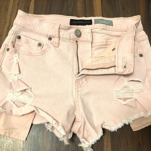 AEROPOSTALE High Waisted Distressed Short Shorts